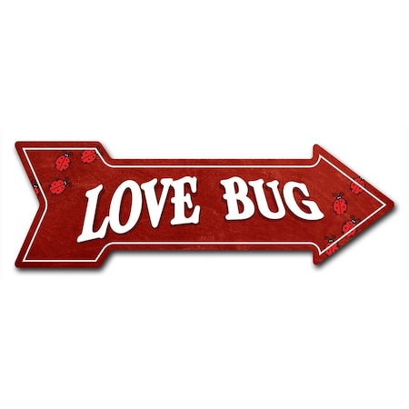 Love Bug Arrow Decal Funny Home Decor 36in Wide